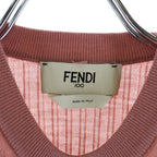 Fendi Short Sleeve Rib Knit Sweater Wool Pink 36 — view 6