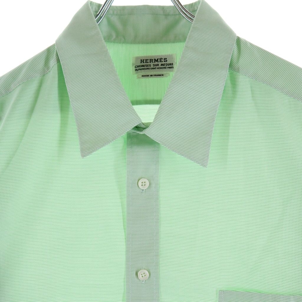 Hermes Chest Pocket Series Button Micro Square Pattern Regular Color Long — view 3