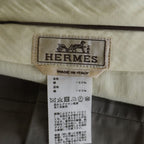Hermes Cotton Pleated Trousers Pants Gray — view 7