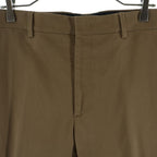Fendi Zip Pocket Pleated Cotton Trousers Pants Brown — view 3