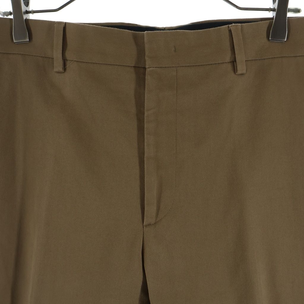 Fendi Zip Pocket Pleated Cotton Trousers Pants Brown — view 3