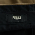 Fendi Zip Pocket Pleated Cotton Trousers Pants Brown — view 7