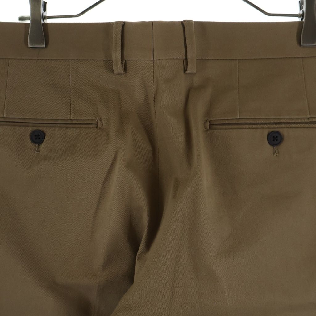 Fendi Zip Pocket Pleated Cotton Trousers Pants Brown — view 4