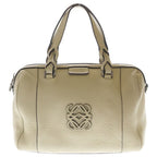 Loewe Fusta 25 2-Way Shoulder Bag Beige Leather Black