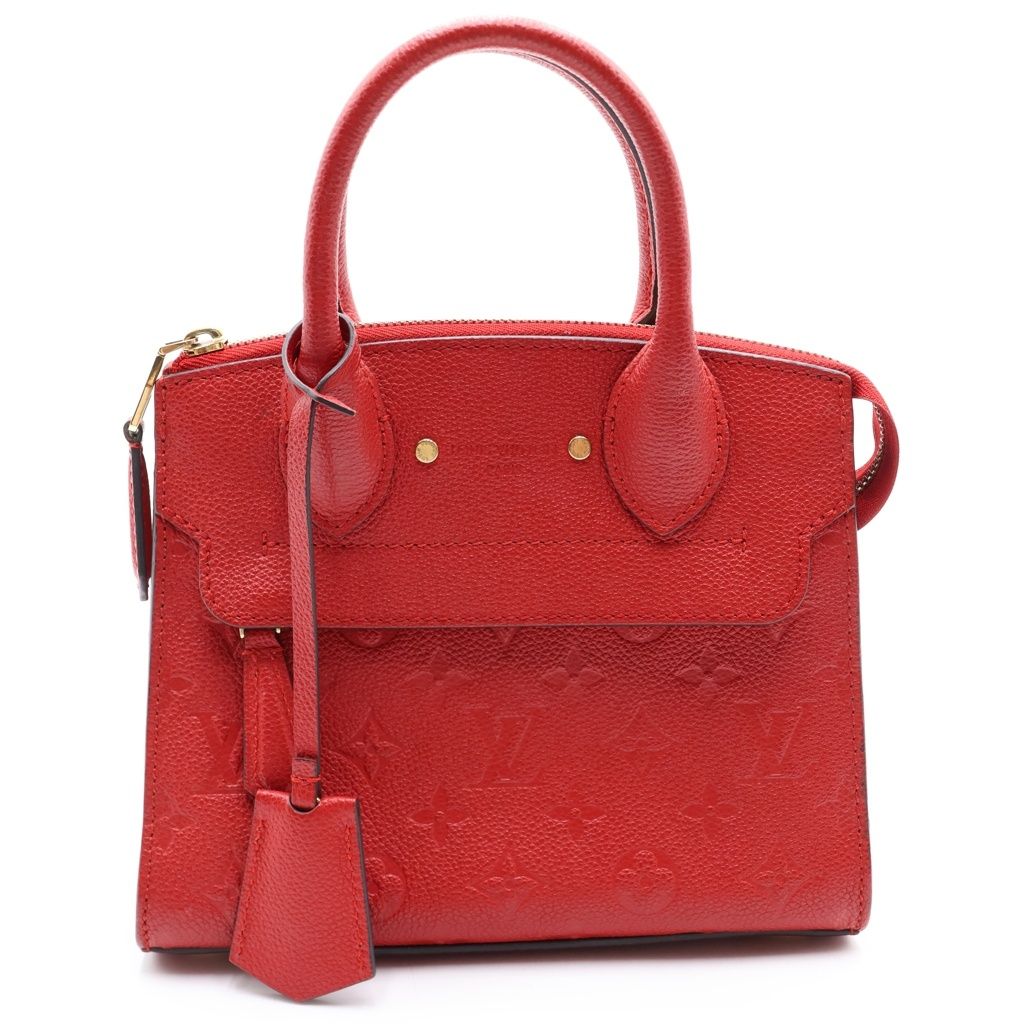 Louis Vuitton Monogram Empreinte Pont Neuf Mini 2-Way Shoulder Bag Red Leather