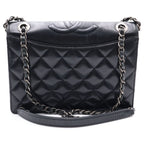 Chanel Quilted Lambskin Shoulder Bag Black Silver — view 2