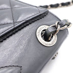 Chanel Quilted Lambskin Shoulder Bag Black Silver — view 7
