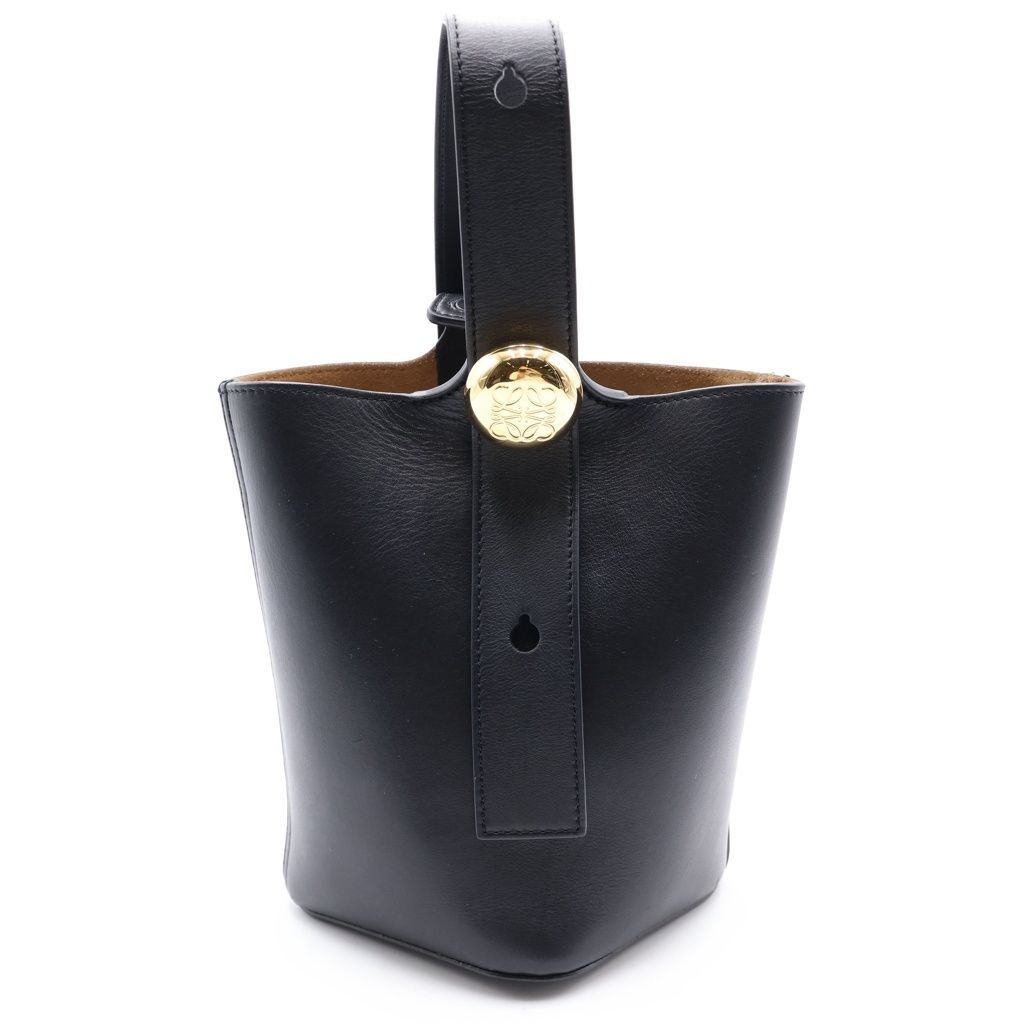 Loewe Pebble Bucket Bag Mini Leather Gold 2-Way Black