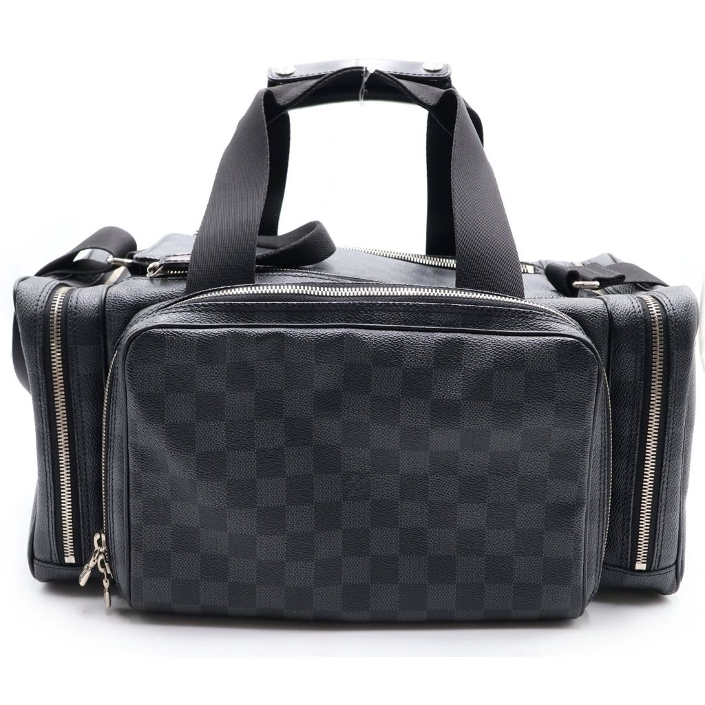 Louis Vuitton Damier Graphite Camera Bag Black Leather Silver