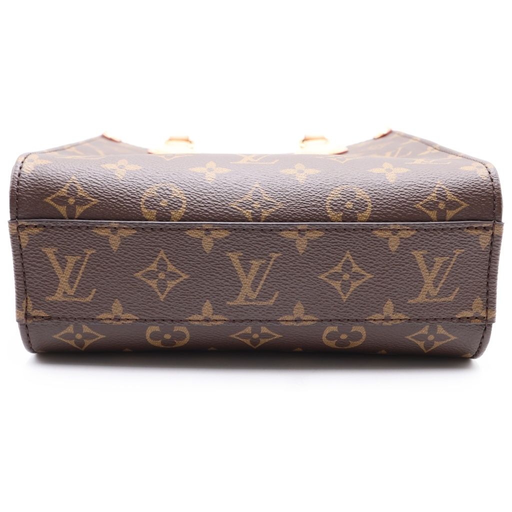 Louis Vuitton Monogram Sac Plat BB Leather 2-Way Bag Brown — view 4