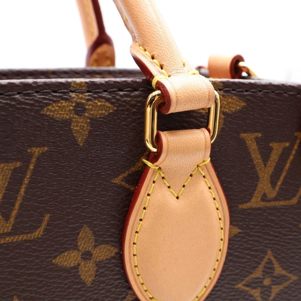 Louis Vuitton Monogram Sac Plat BB Leather 2-Way Bag Brown — view 5