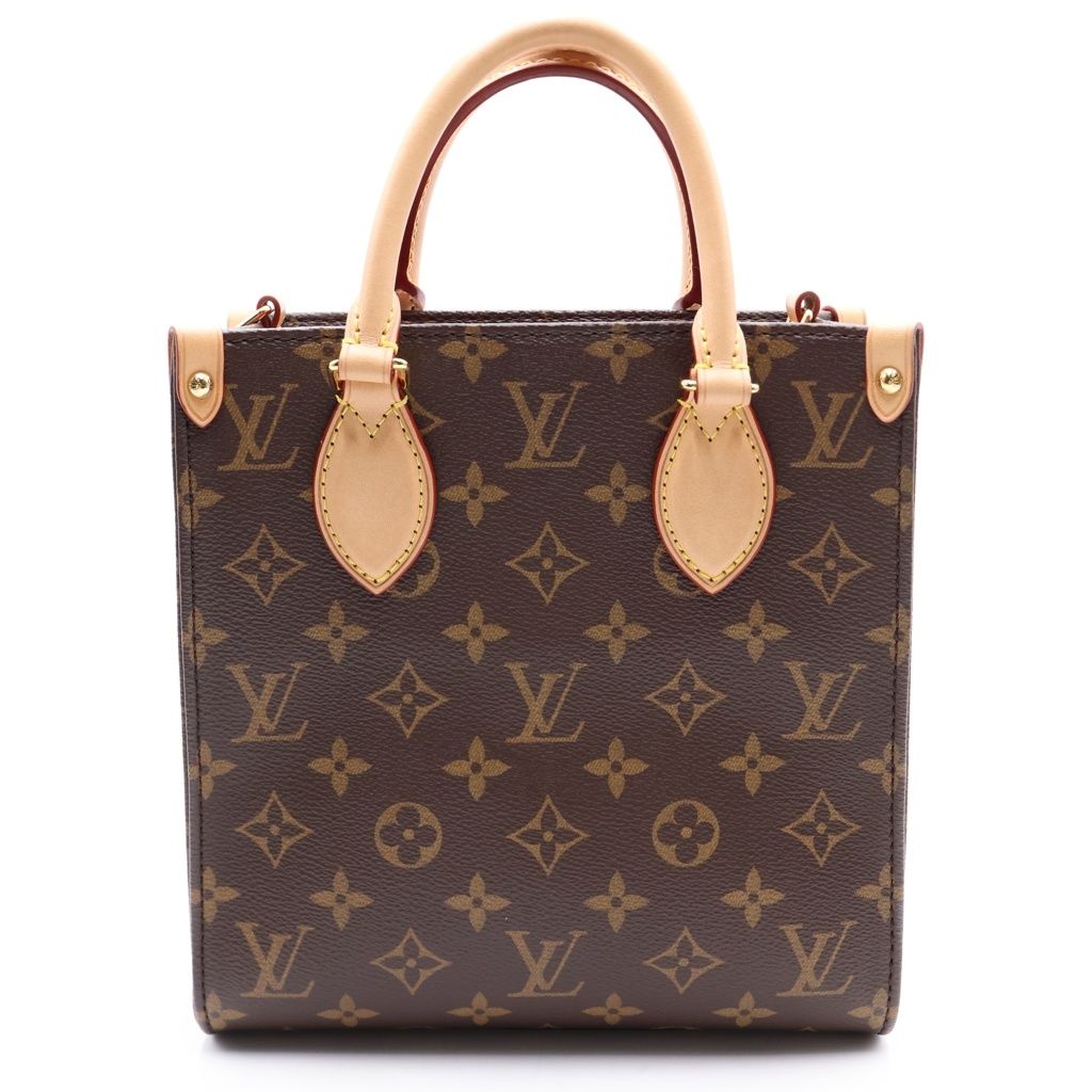 Louis Vuitton Monogram Sac Plat BB Leather 2-Way Bag Brown — view 2