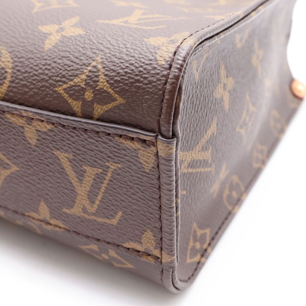 Louis Vuitton Monogram Sac Plat BB Leather 2-Way Bag Brown — view 6