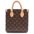 Louis Vuitton Monogram Sac Plat BB Leather 2-Way Bag Brown