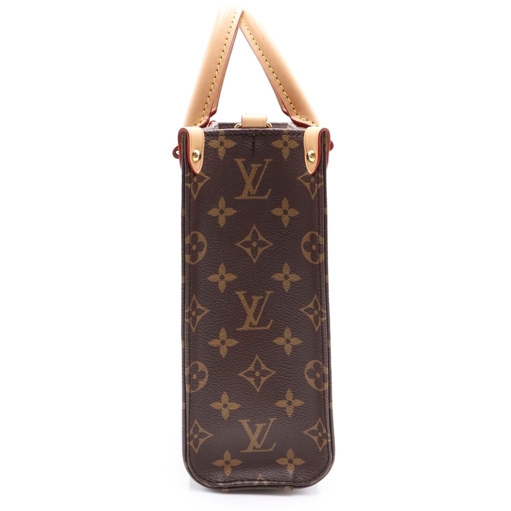 Louis Vuitton Monogram Sac Plat BB Leather 2-Way Bag Brown — view 3