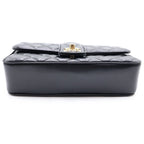 Chanel Quilted 23 Lambskin Gold Chain Shoulder Bag Plate Black — view 4