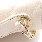 Chanel Quilted Affinity 2-Way Chain Shoulder Bag White Caviar Leather Gold — view 7