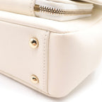 Chanel Quilted Affinity 2-Way Chain Shoulder Bag White Caviar Leather Gold — view 5