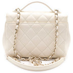 Chanel Quilted Affinity 2-Way Chain Shoulder Bag White Caviar Leather Gold — view 2