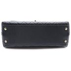 Chanel Coco Handle Turnlock 2-Way Chain Shoulder Bag Black Caviar Leather Gold — view 4