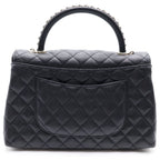 Chanel Coco Handle Turnlock 2-Way Chain Shoulder Bag Black Caviar Leather Gold — view 2
