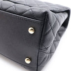Chanel Coco Handle Turnlock 2-Way Chain Shoulder Bag Black Caviar Leather Gold — view 5