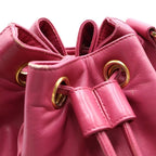 Chanel Triple Coco Drawstring Shoulder Bag Pink Leather Gold — view 7