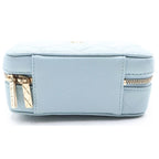 Chanel Quilted Vanity Chain Shoulder Bag Gold Caviar Leather Light Blue — view 4
