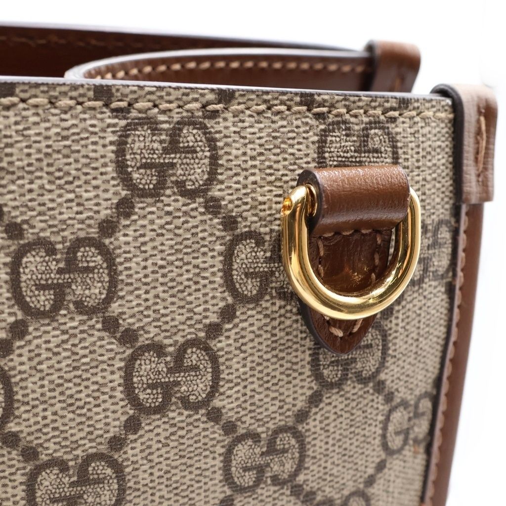 Gucci Interlocking Tote Back 2-Way Shoulder Canvas Brown — view 6