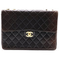 Chanel Maxi Quilted 30 Lambskin Gold Chain Shoulder Bag Black