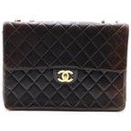 Chanel Maxi Quilted 30 Lambskin Gold Chain Shoulder Bag Black