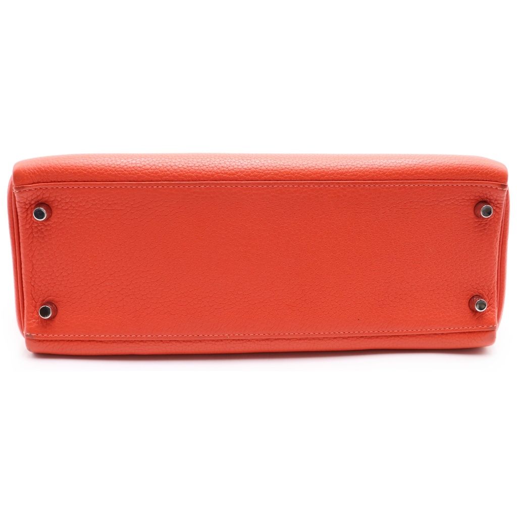 Hermes Kelly 32 2-Way Shoulder Back Retourne Silver Taurillon Clemence Rose — view 4