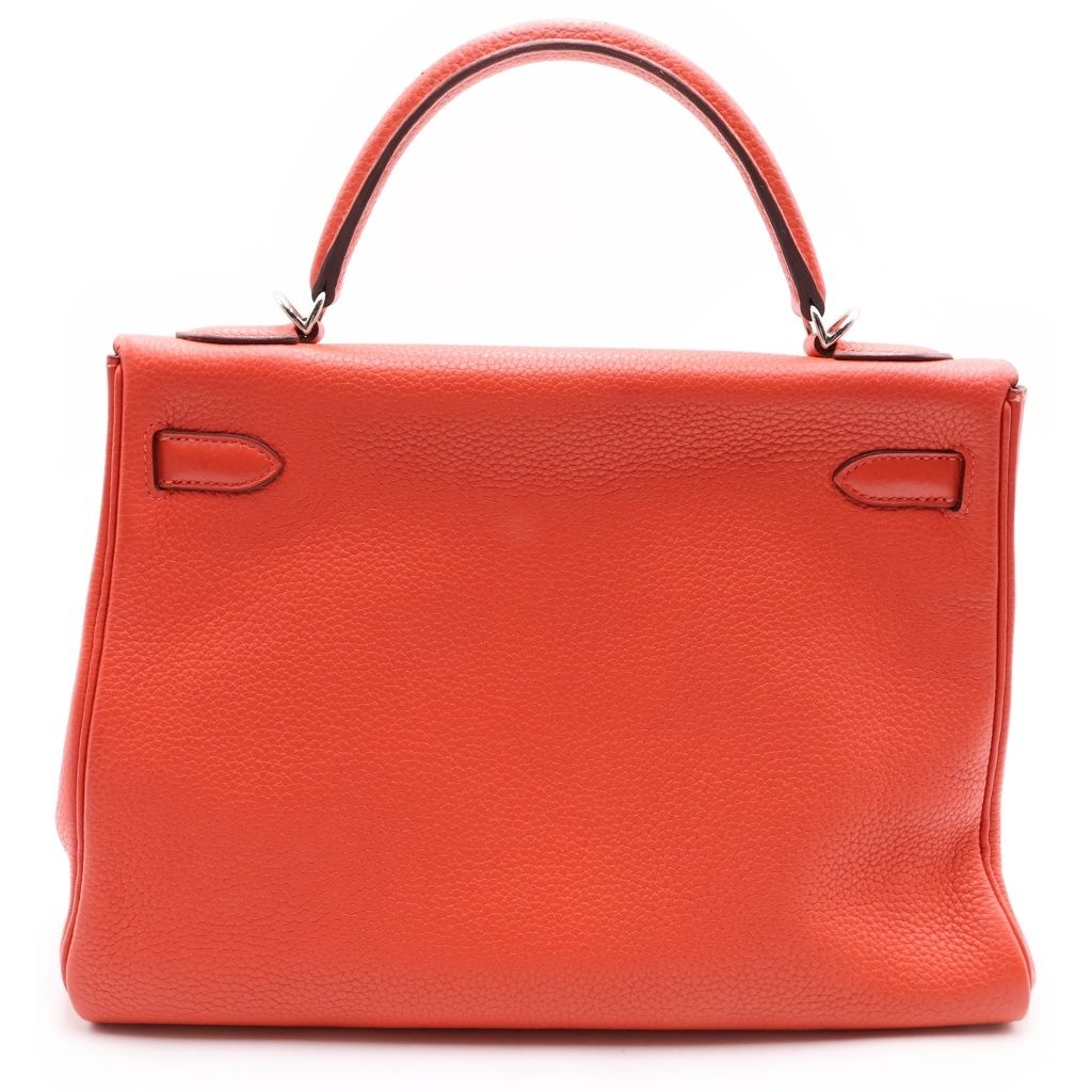 Hermes Kelly 32 2-Way Shoulder Back Retourne Silver Taurillon Clemence Rose — view 2