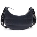 Celine Ava Shoulder Bag Black Nylon Silver