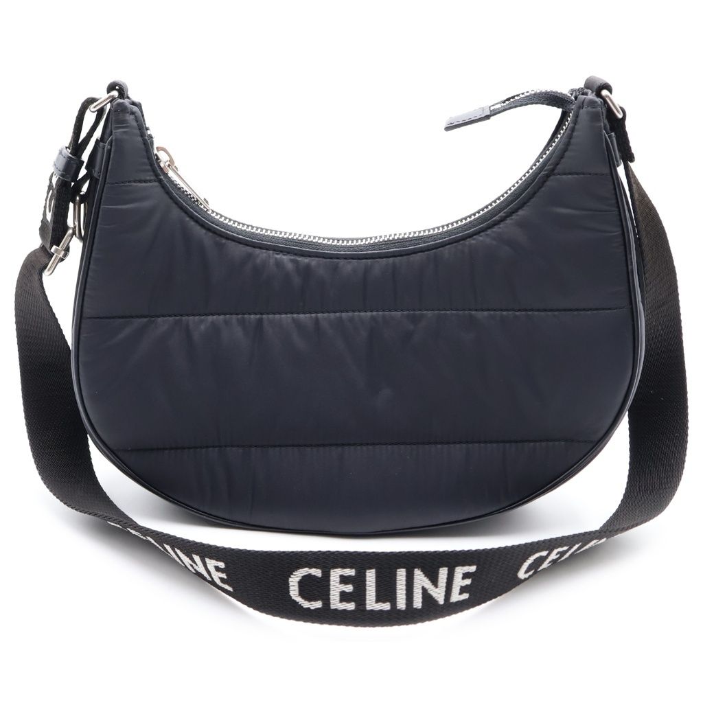Celine Ava Shoulder Bag Black Nylon Silver — view 2