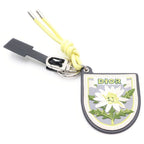 Dior Embroidery Grained Calfskin Flower Key Holder Charm Yellow White