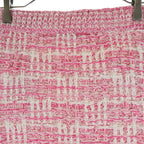 Chanel Tweed Fringe Skirt CC Logo Button Pink White — view 4