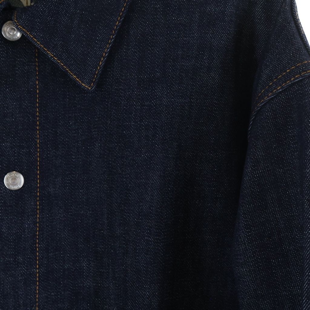 Dior Oblique Cotton Denim Overshirt Shirt Jacket Indigo — view 5
