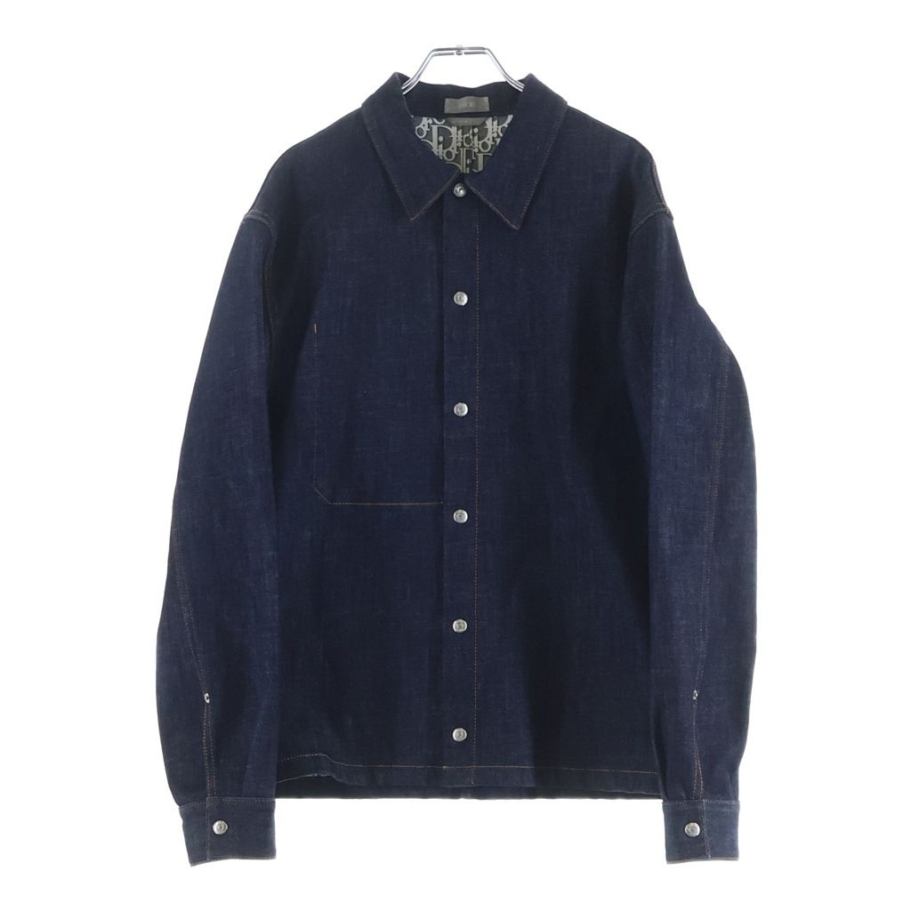 Dior Oblique Cotton Denim Overshirt Shirt Jacket Indigo