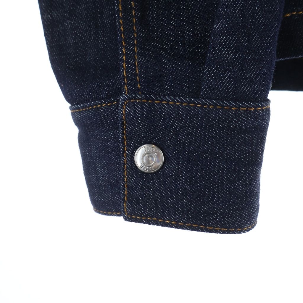 Dior Oblique Cotton Denim Overshirt Shirt Jacket Indigo — view 6