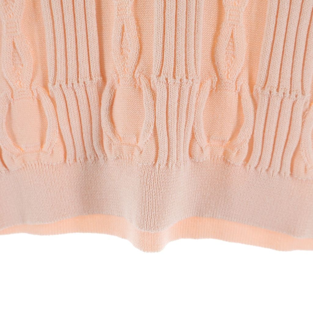 Hermes Coaching Remix Short Sleeve Knit Silk Cotton Pink Sweater — view 5