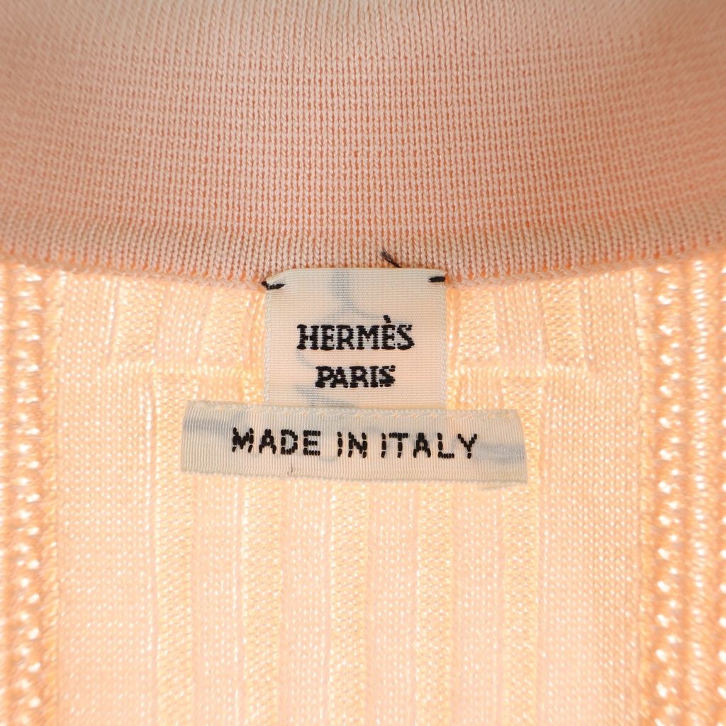 Hermes Coaching Remix Short Sleeve Knit Silk Cotton Pink Sweater — view 6