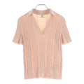 Hermes Coaching Remix Short Sleeve Knit Silk Cotton Pink Sweater