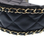 Chanel Quilted Hobo Back Chain Shoulder Mini Gold Lambskin Black — view 5