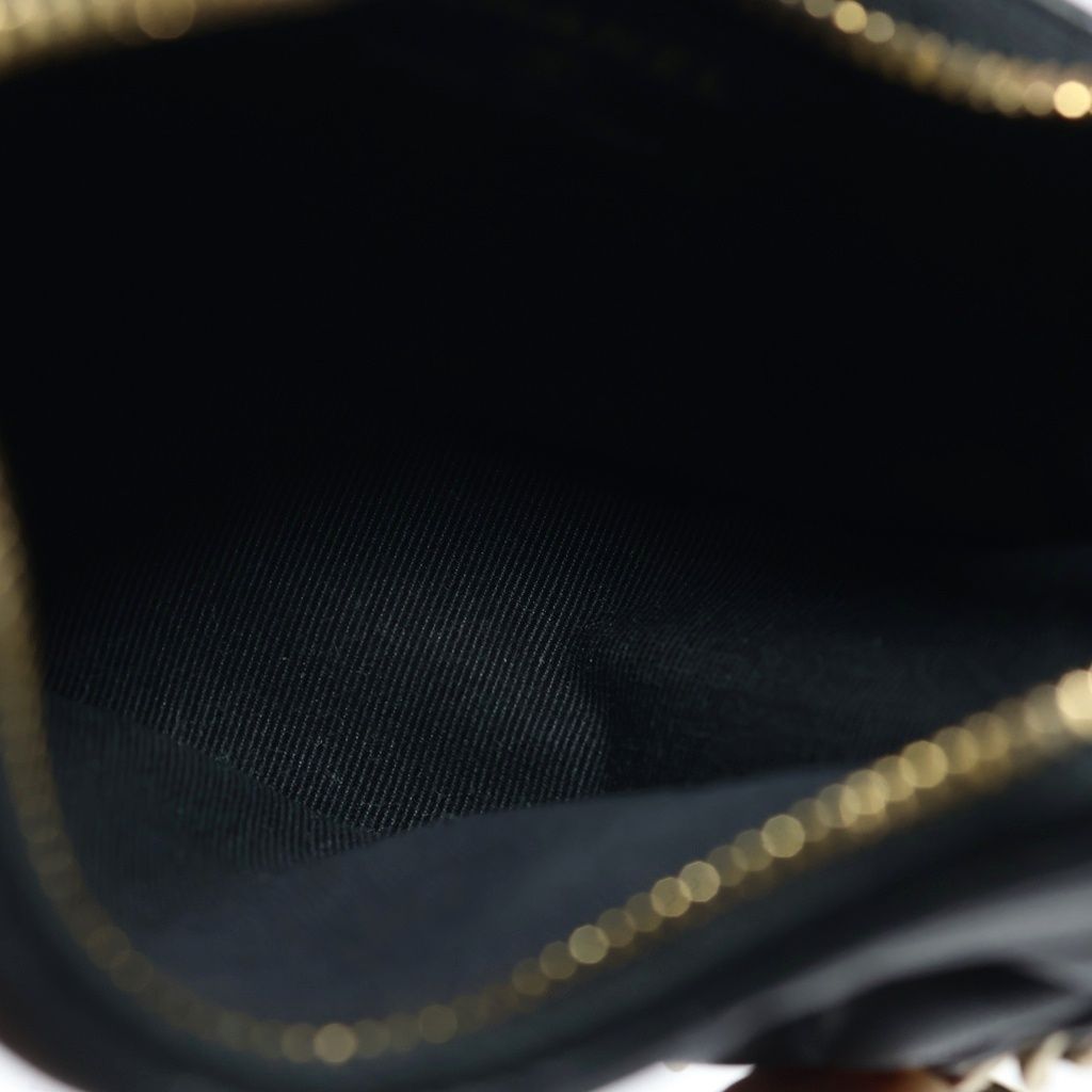 Chanel Quilted Hobo Back Chain Shoulder Mini Gold Lambskin Black — view 8