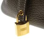 Hermes Picotin Lock PM Taurillon Clemence Gold Handbag Etoupe — view 6
