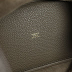 Hermes Picotin Lock PM Taurillon Clemence Gold Handbag Etoupe — view 7