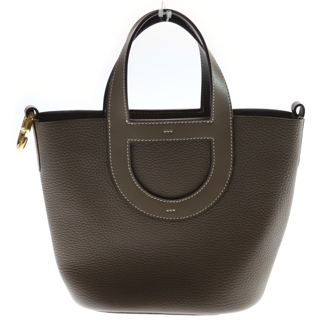 Hermes in the Loop 18 Taurillon Clemence Gold Handbag Etoupe — view 2
