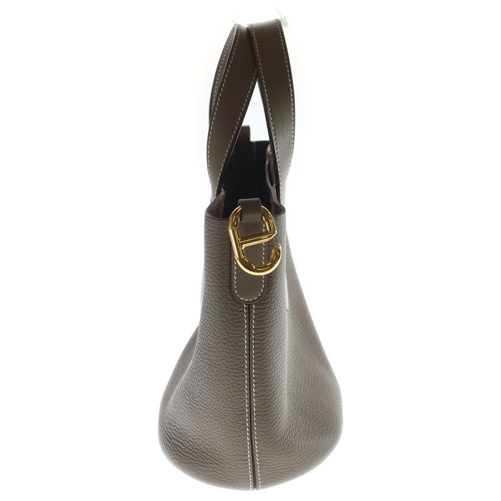 Hermes in the Loop 18 Taurillon Clemence Gold Handbag Etoupe — view 3