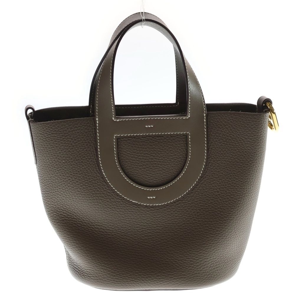 Hermes in the Loop 18 Taurillon Clemence Gold Handbag Etoupe